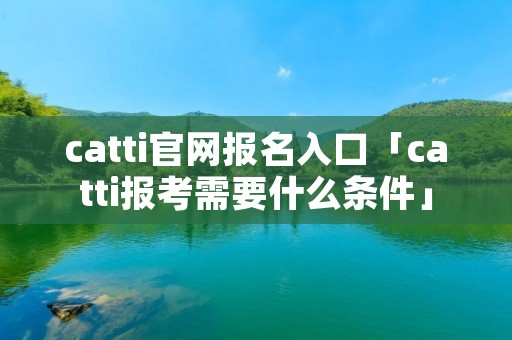 catti官网报名入口「catti报考需要什么条件」