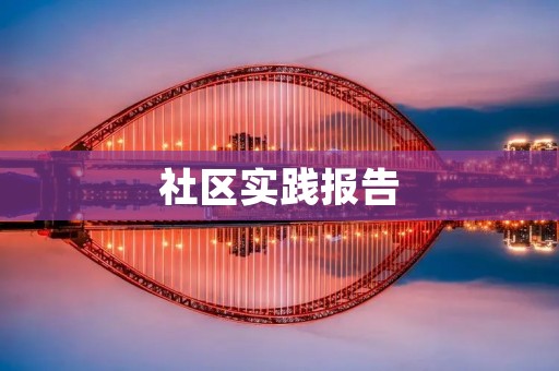 社区实践报告:探索公益服务的有效途径与实践