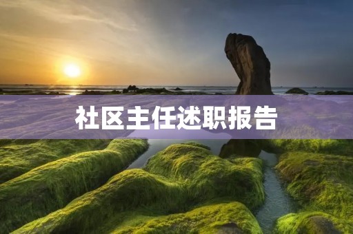 社区主任述职报告:打造和谐社区