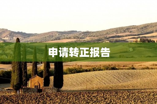 申请转正报告:成长的证明