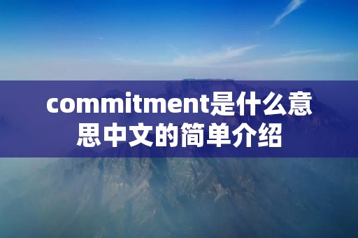 commitment是什么意思中文的简单介绍