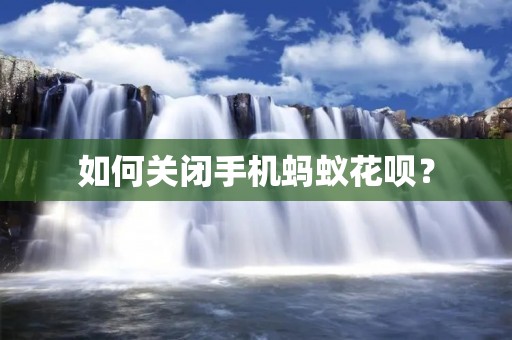 如何关闭手机蚂蚁花呗？
