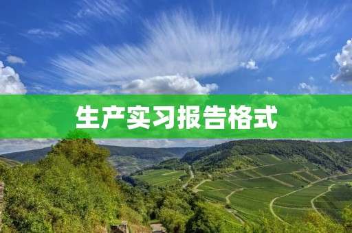 生产实习报告格式