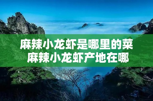麻辣小龙虾是哪里的菜 麻辣小龙虾产地在哪