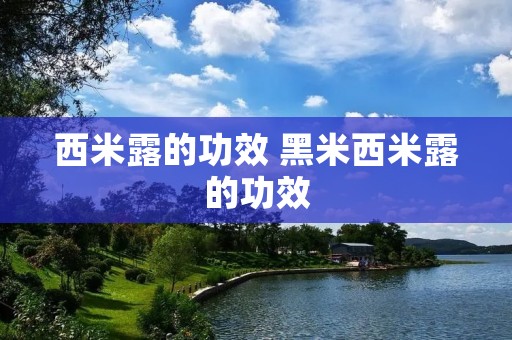 西米露的功效 黑米西米露的功效