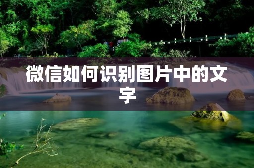 微信如何识别图片中的文字