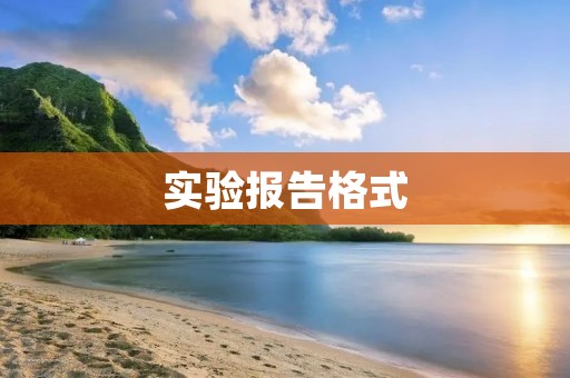 实验报告格式