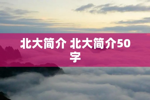 北大简介 北大简介50字