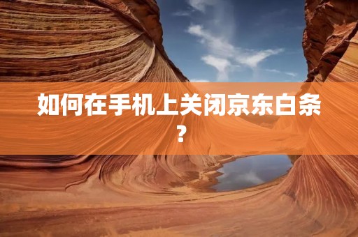如何在手机上关闭京东白条?