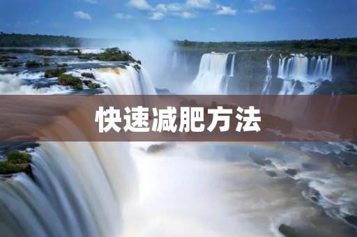 快速减肥方法：让你在短时间内轻松瘦身