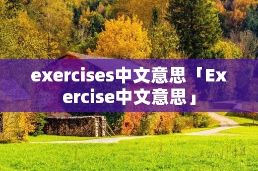exercises中文意思「Exercise中文意思」