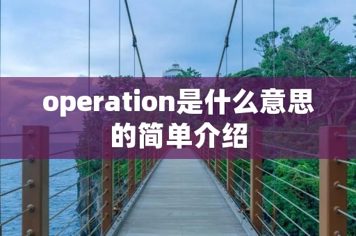 operation是什么意思的简单介绍 operation是什么意思的简单介绍