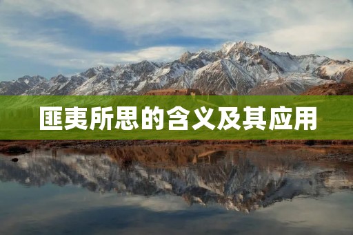 匪夷所思的含义及其应用