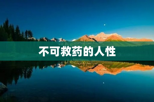 不可救药的人性:人类道德沦丧的深层原因