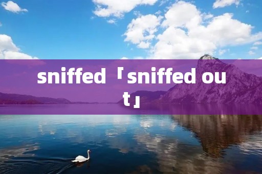 sniffed「sniffed out」 sniffed「sniffed out」