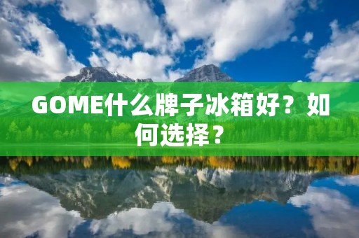 GOME什么牌子冰箱好?如何选择? GOME什么牌子冰箱好?如何选择?