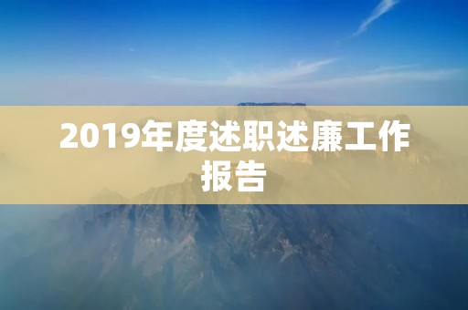 2019年度述职述廉工作报告