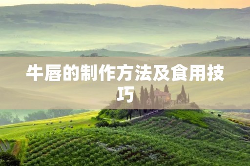 牛唇的制作方法及食用技巧