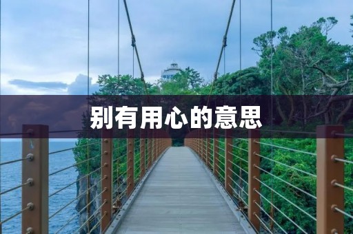 别有用心的意思:深入探讨人际交往中的隐形陷阱