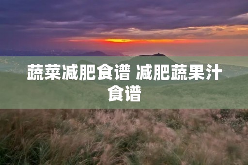 蔬菜减肥食谱 减肥蔬果汁食谱 蔬菜减肥食谱 减肥蔬果汁食谱
