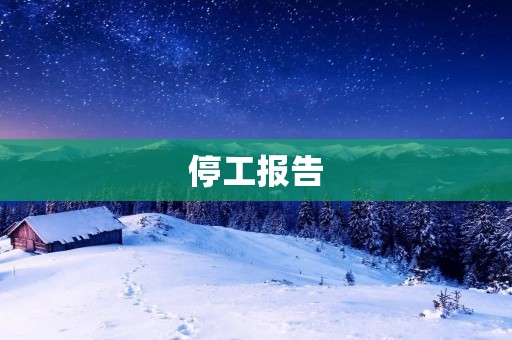 停工报告:分析原因、影响及应对措施
