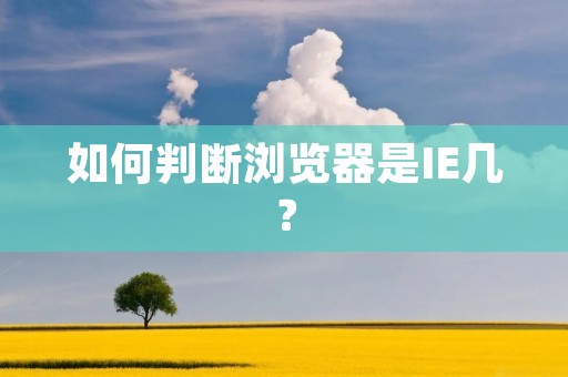 如何判断浏览器是IE几？