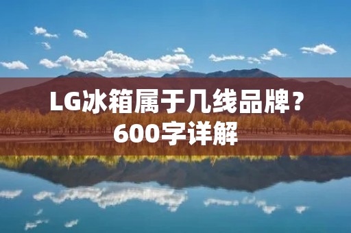 LG冰箱属于几线品牌?600字详解