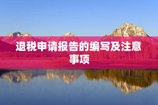退税申请报告的编写及注意事项