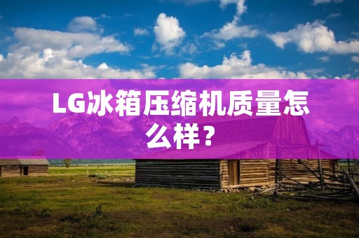 LG冰箱压缩机质量怎么样? LG冰箱压缩机质量怎么样?