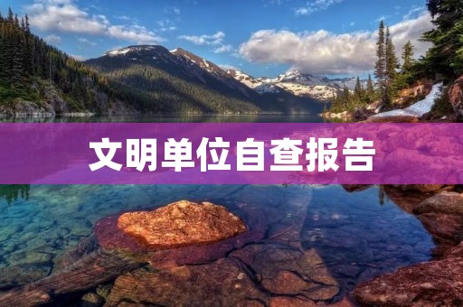 文明单位自查报告:推动企业文明建设