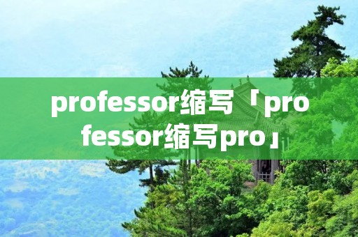 professor缩写「professor缩写pro」