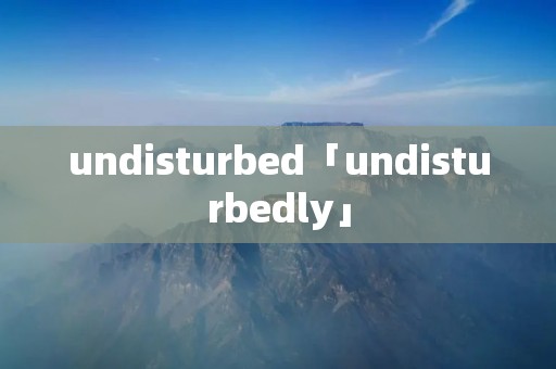 undisturbed「undisturbedly」