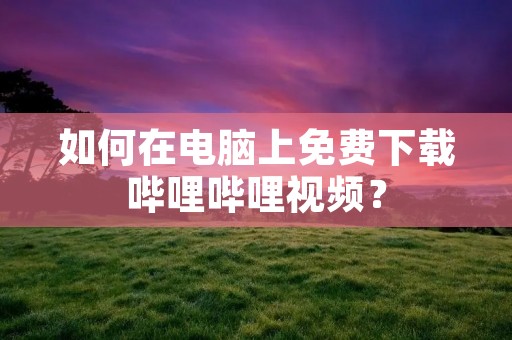 如何在电脑上免费下载哔哩哔哩视频?