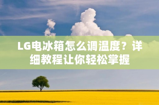 LG电冰箱怎么调温度?详细教程让你轻松掌握 LG电冰箱怎么调温度?详细教程让你轻松掌握