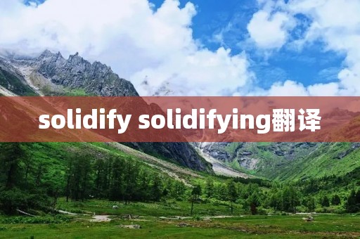 solidify solidifying翻译