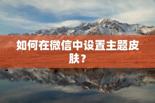如何在微信中设置主题皮肤?