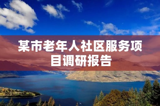 某市老年人社区服务项目调研报告