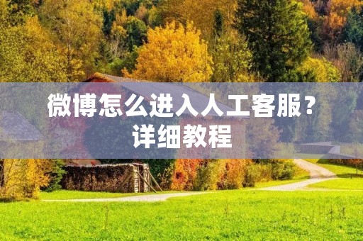 微博怎么进入人工客服?详细教程