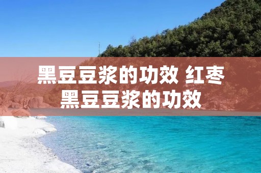 黑豆豆浆的功效 红枣黑豆豆浆的功效