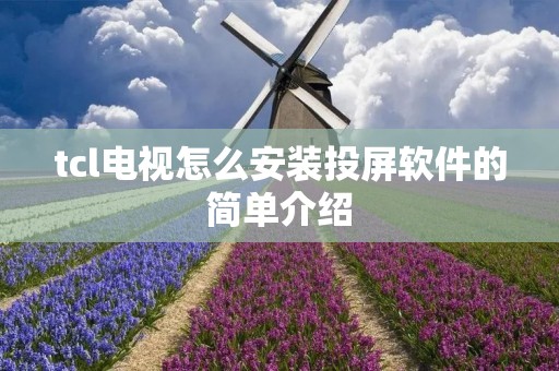 tcl电视怎么安装投屏软件的简单介绍