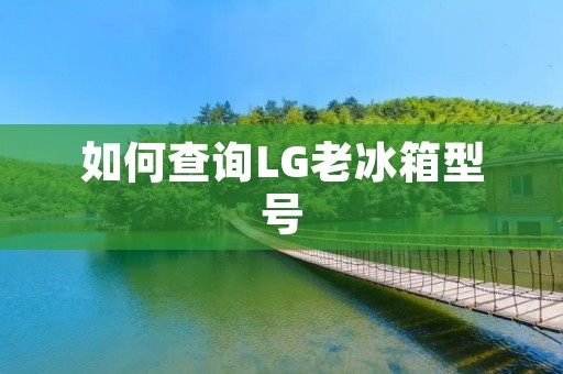 如何查询LG老冰箱型号 如何查询LG老冰箱型号