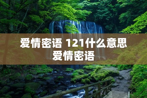 爱情密语 121什么意思爱情密语