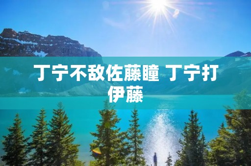 丁宁不敌佐藤瞳 丁宁打伊藤