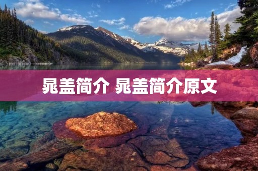 晁盖简介 晁盖简介原文