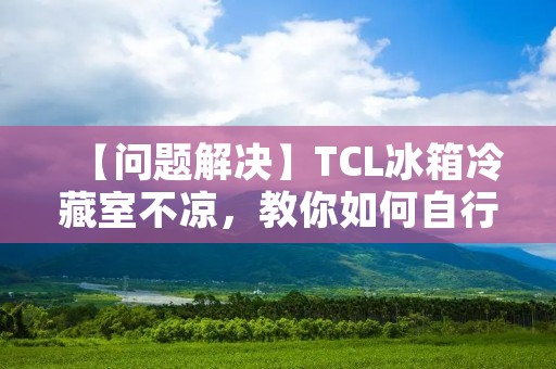 【问题解决】TCL冰箱冷藏室不凉，教你如何自行修复