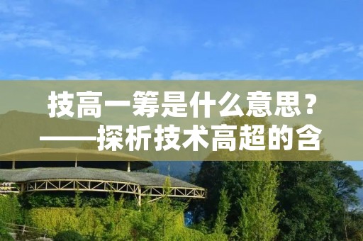 技高一筹是什么意思？——探析技术高超的含义