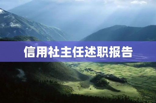 信用社主任述职报告:加强风险管理,提升服务质量