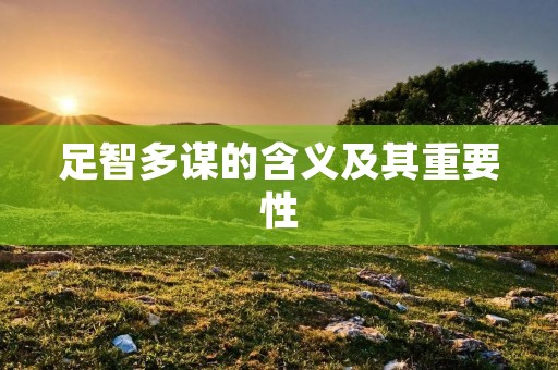 足智多谋的含义及其重要性