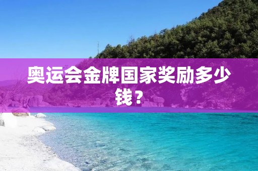 奥运会金牌国家奖励多少钱？