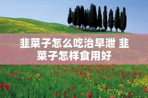 韭菜子怎么吃治早泄 韭菜子怎样食用好